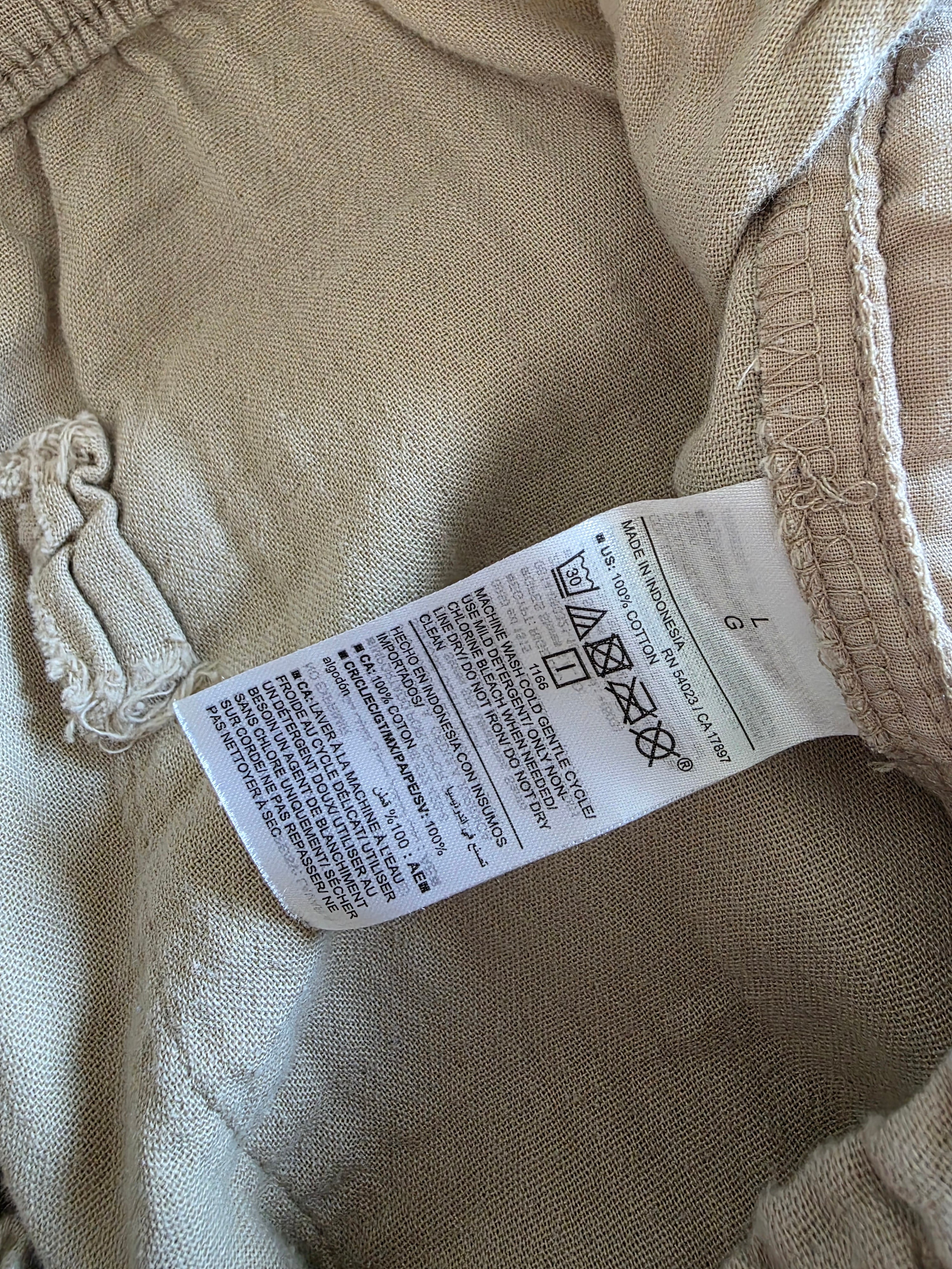 Muslin Wide Leg Pants (L)