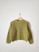Vintage Avocado Cotton Sweater (XS)