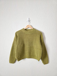 Vintage Avocado Cotton Sweater (XS)