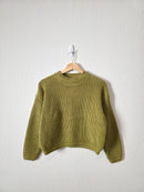 Vintage Avocado Cotton Sweater (XS)