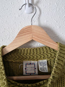 Vintage Avocado Cotton Sweater (XS)