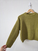 Vintage Avocado Cotton Sweater (XS)