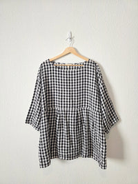 Eileen Fisher Gingham Linen Tunic (L)