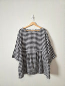 Eileen Fisher Gingham Linen Tunic (L)