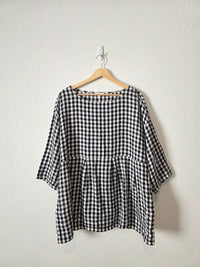 Eileen Fisher Gingham Linen Tunic (L)
