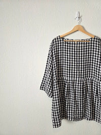 Eileen Fisher Gingham Linen Tunic (L)