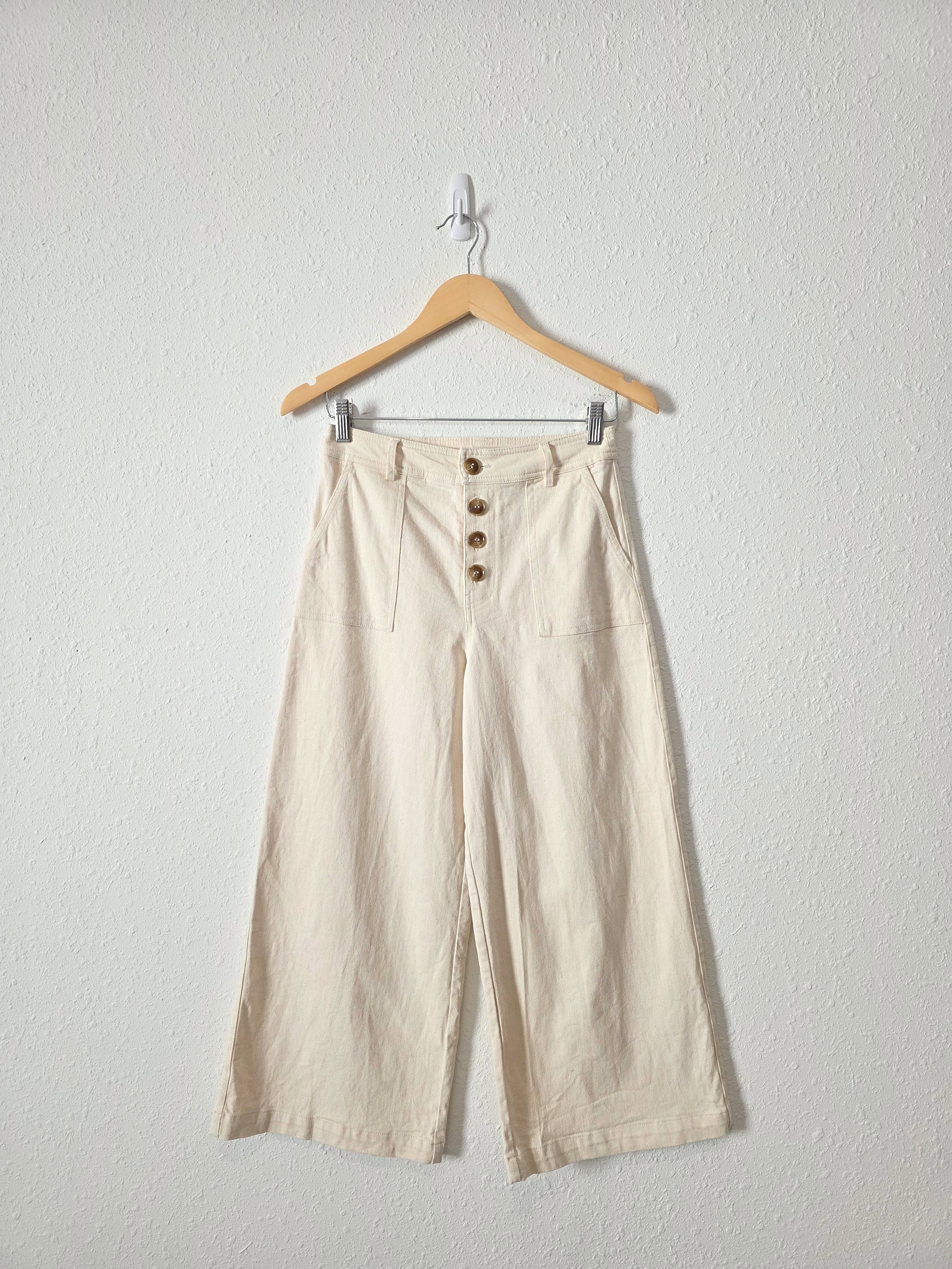 Neutral Wide Leg Jeans (S)