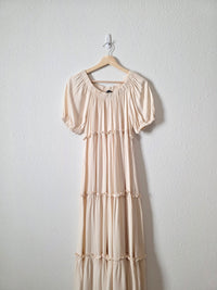 Cream Tiered Maxi Dress (S)