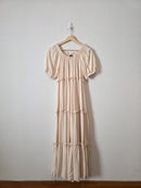 Cream Tiered Maxi Dress (S)