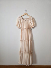 Cream Tiered Maxi Dress (S)