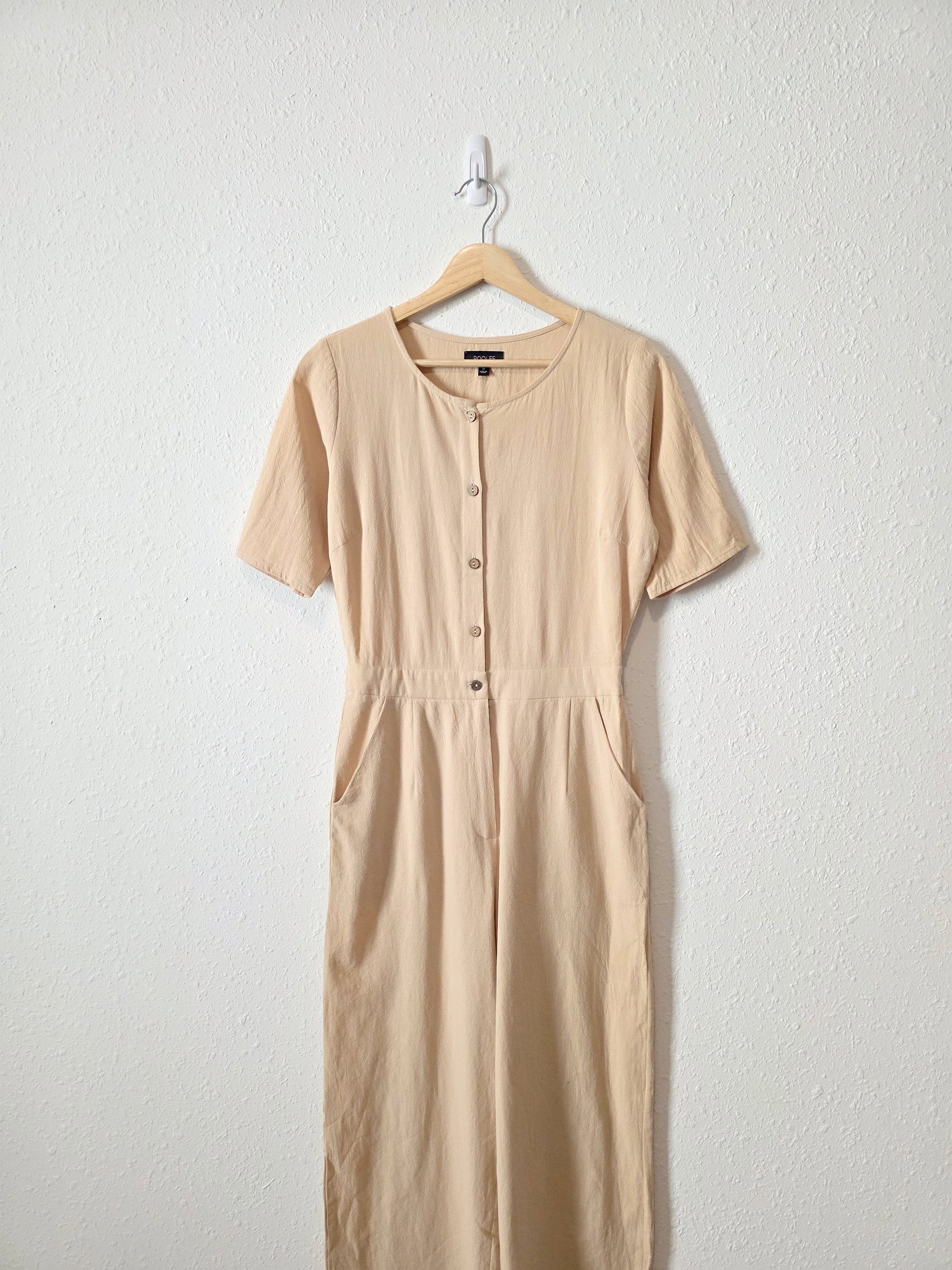 Roolee Neutral Cotton Jumpsuit (S)