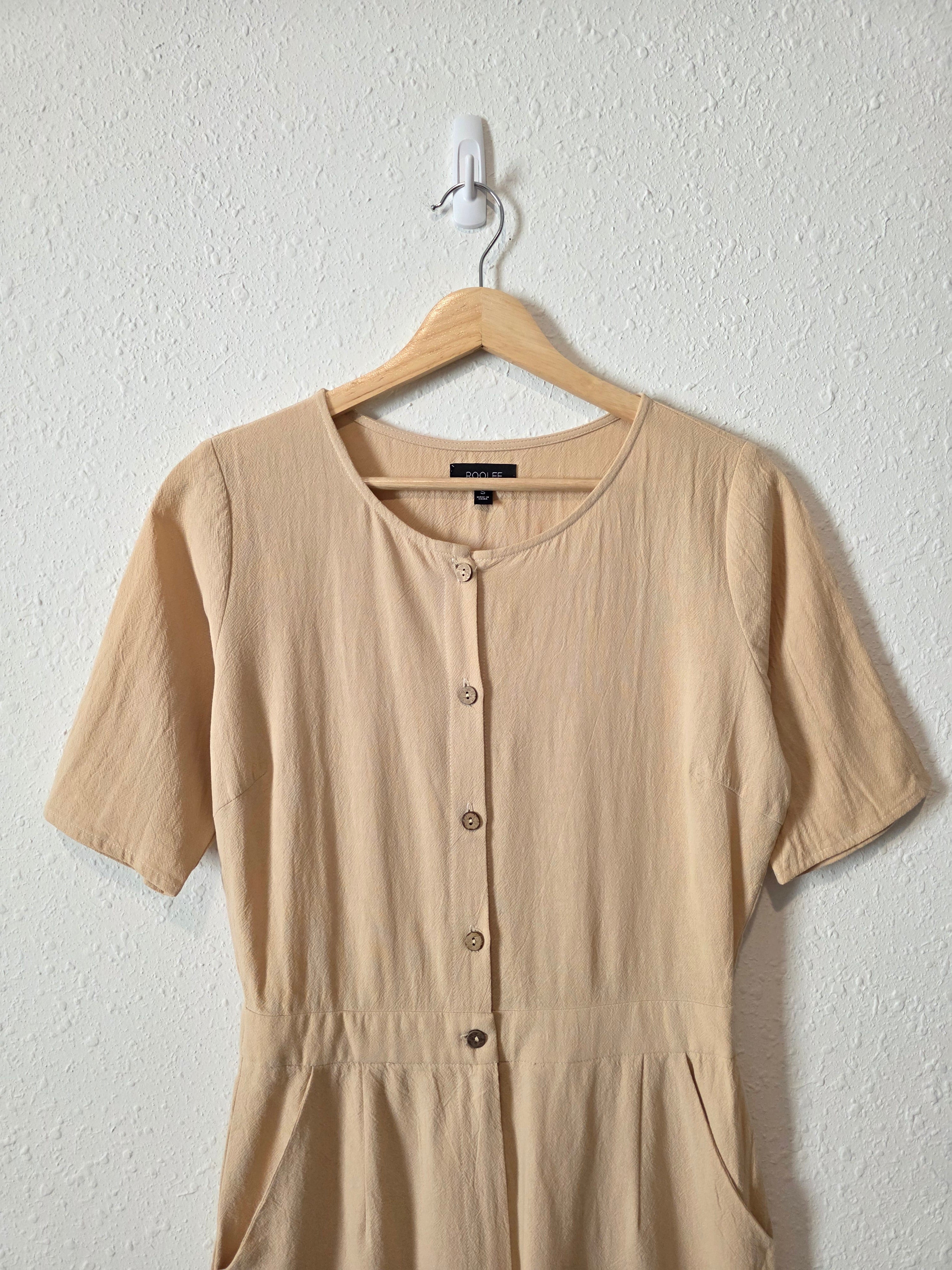 Roolee Neutral Cotton Jumpsuit (S)