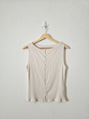 Abercrombie Ribbed Button Front Tank (M)