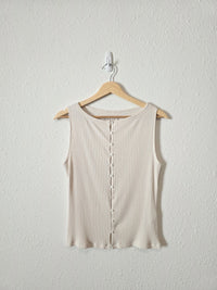 Abercrombie Ribbed Button Front Tank (M)
