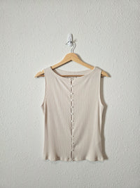 Abercrombie Ribbed Button Front Tank (M)