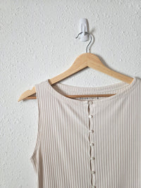 Abercrombie Ribbed Button Front Tank (M)