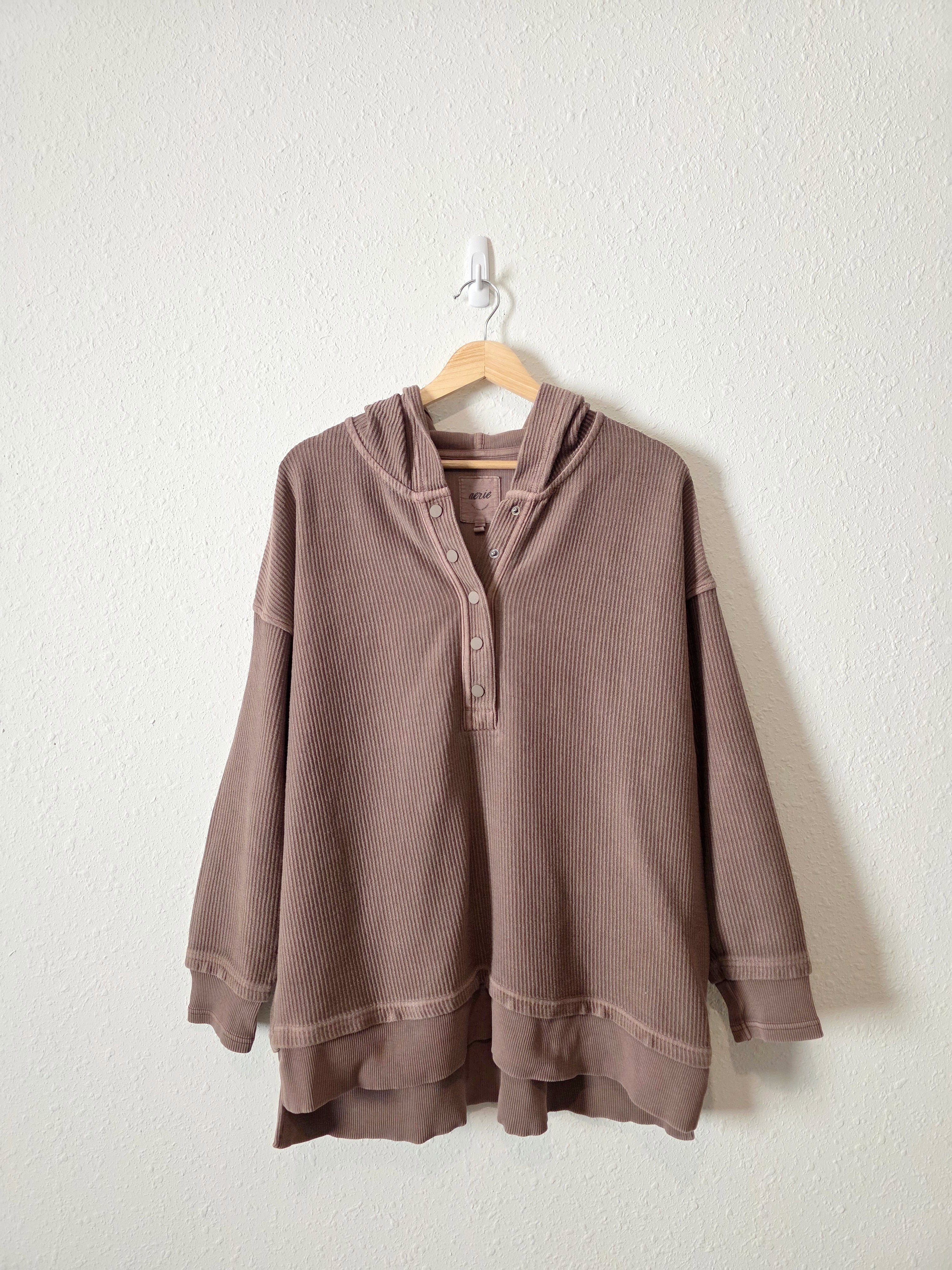 Aerie Brown Ribbed Sweatshirt (S)