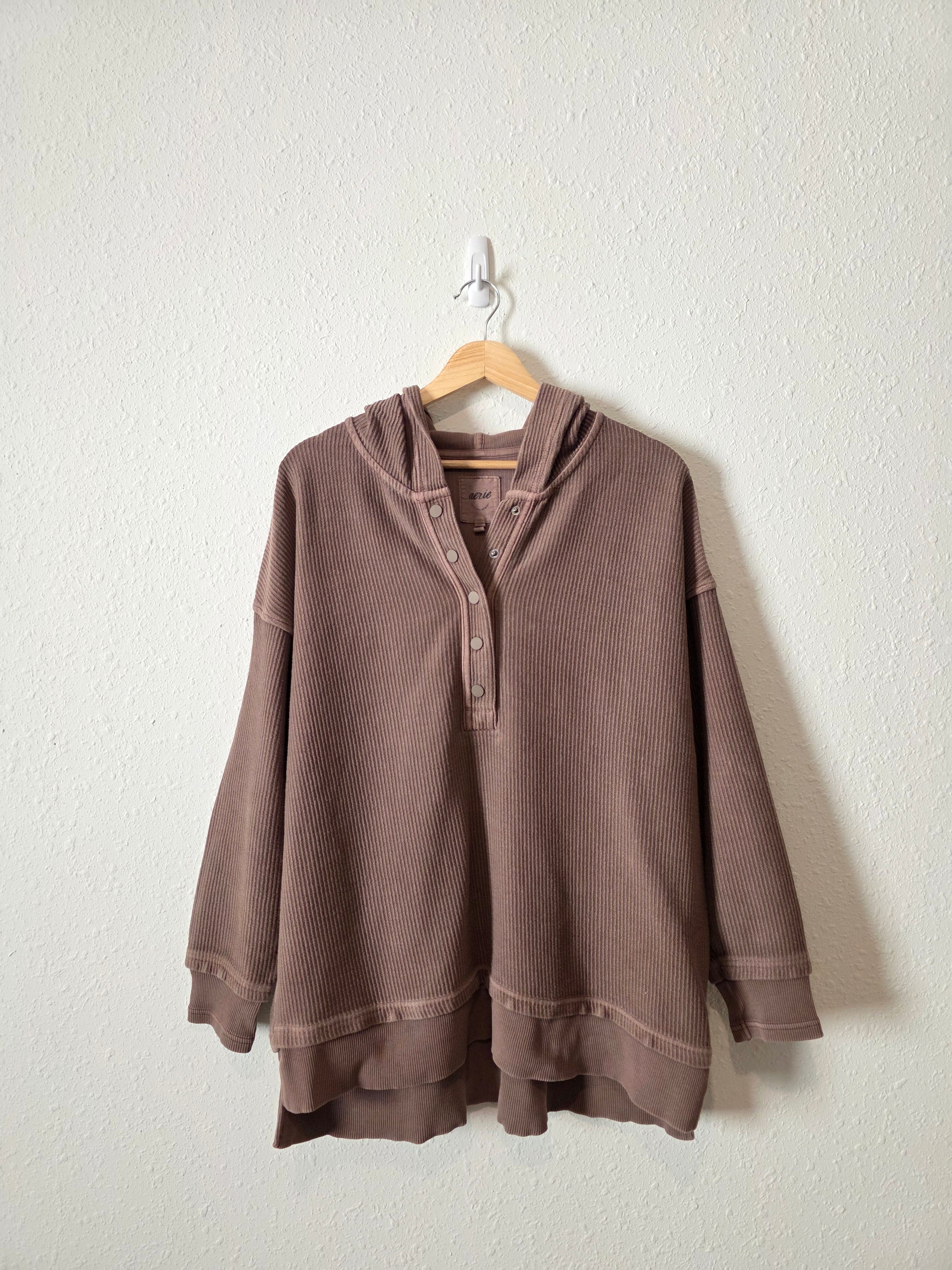 Aerie Brown Ribbed Sweatshirt (S)