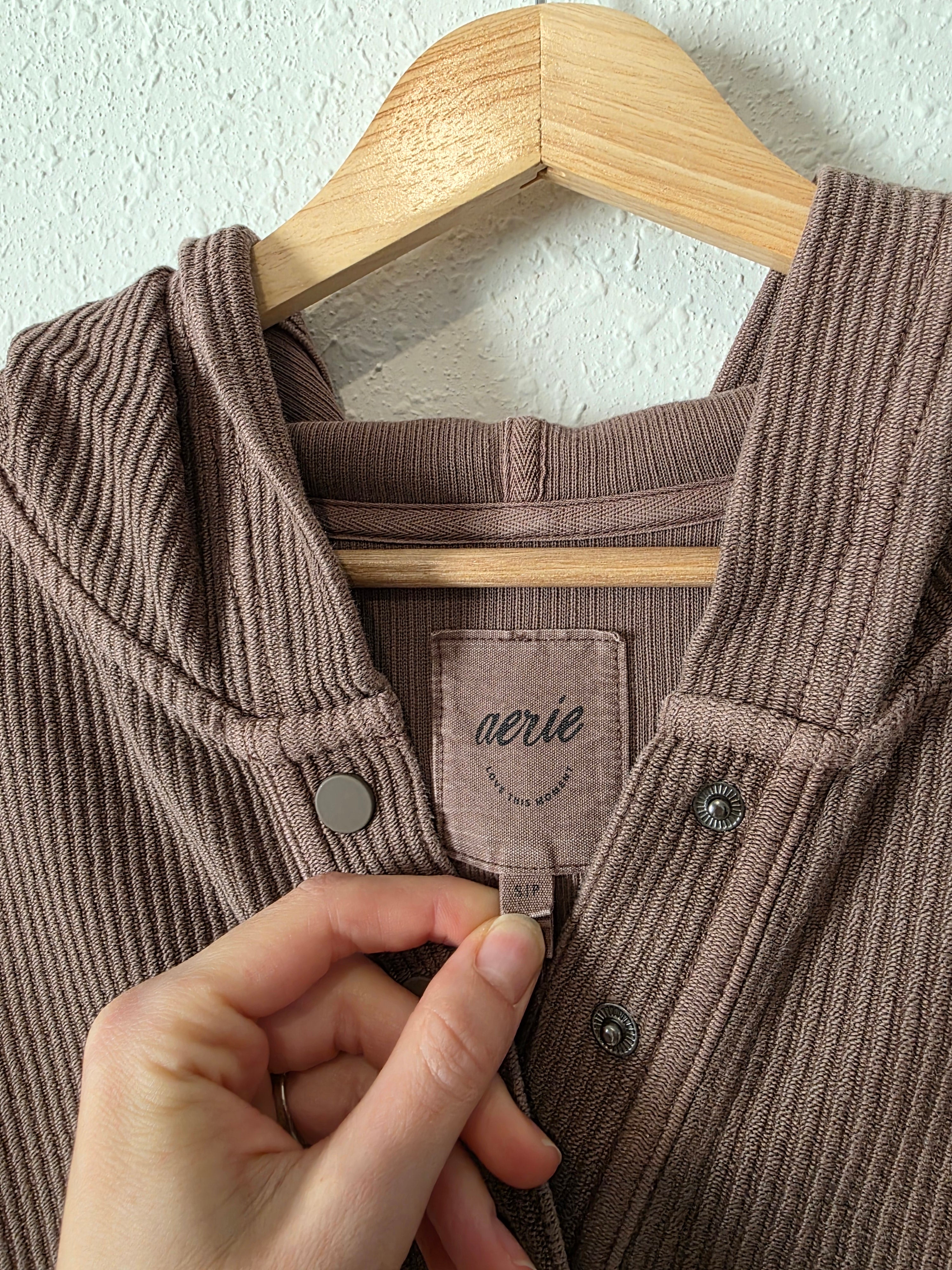 Aerie Brown Ribbed Sweatshirt (S)