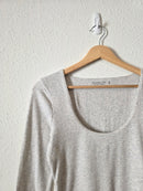 Abercrombie Gray Long Sleeve Bodysuit (M)