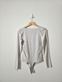 Abercrombie Gray Long Sleeve Bodysuit (M)