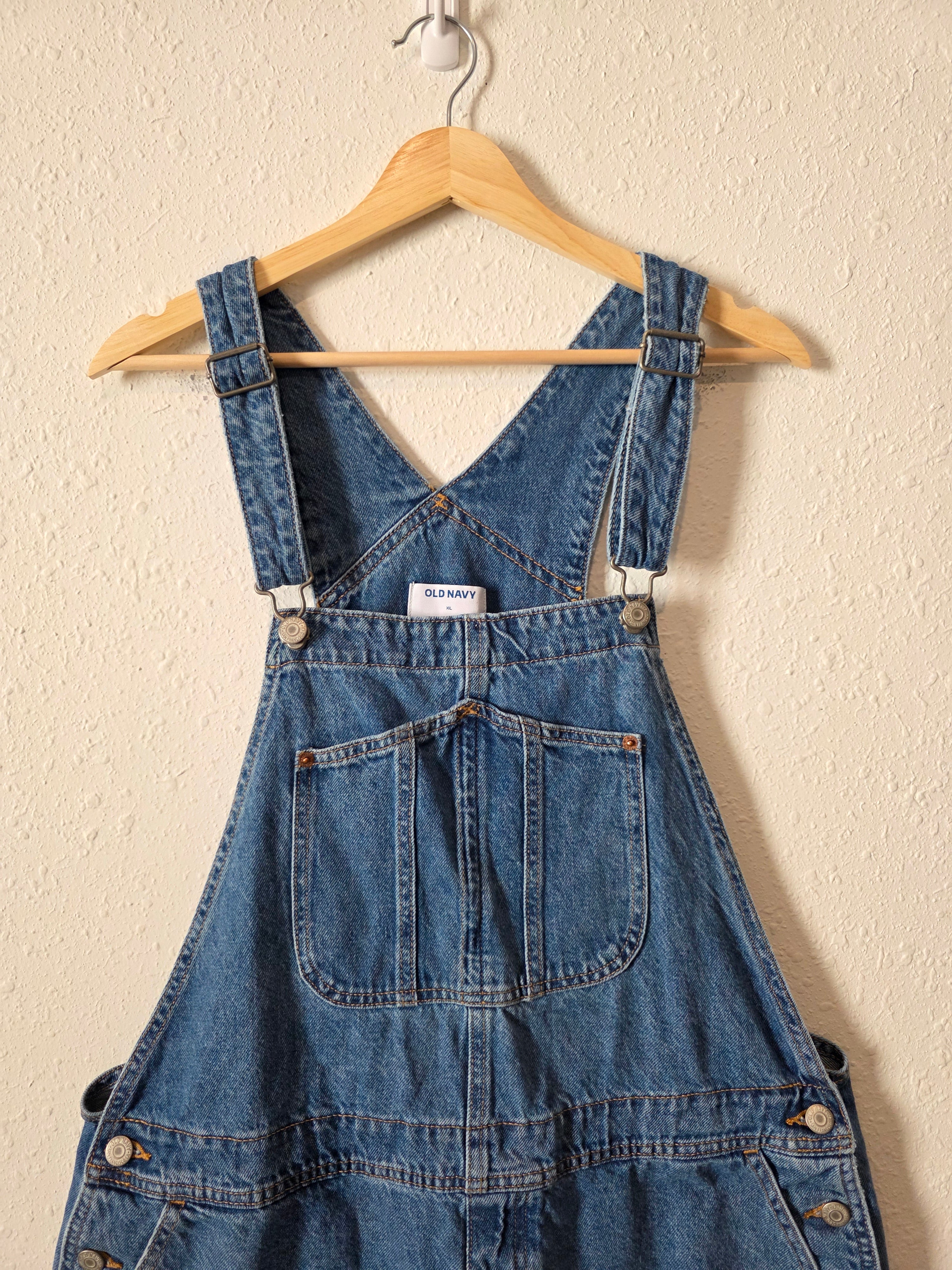 Relaxed Denim Shortalls (XL)