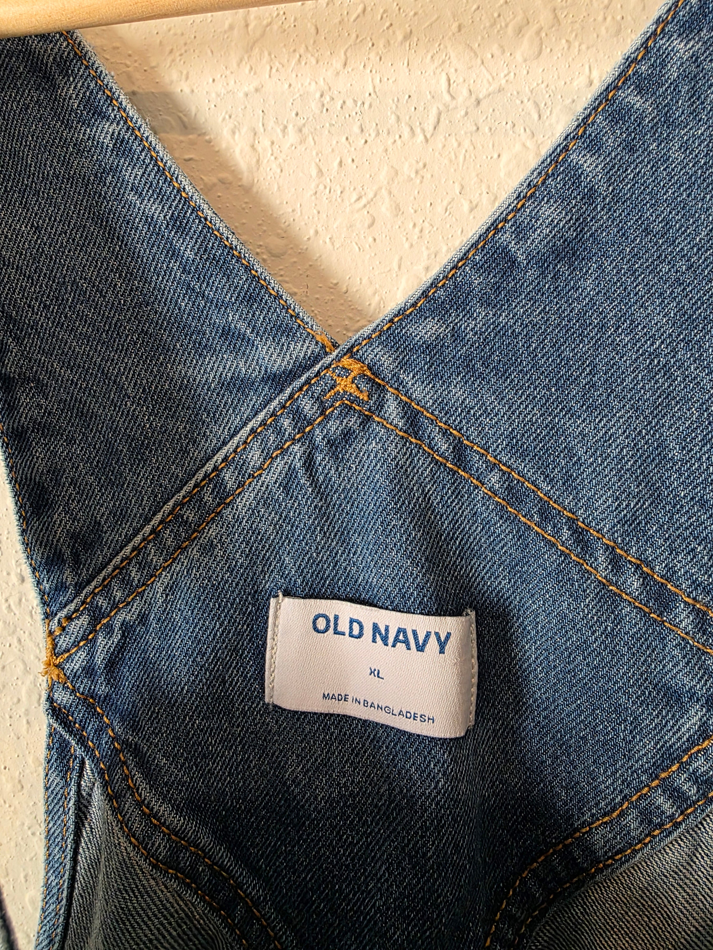 Relaxed Denim Shortalls (XL)
