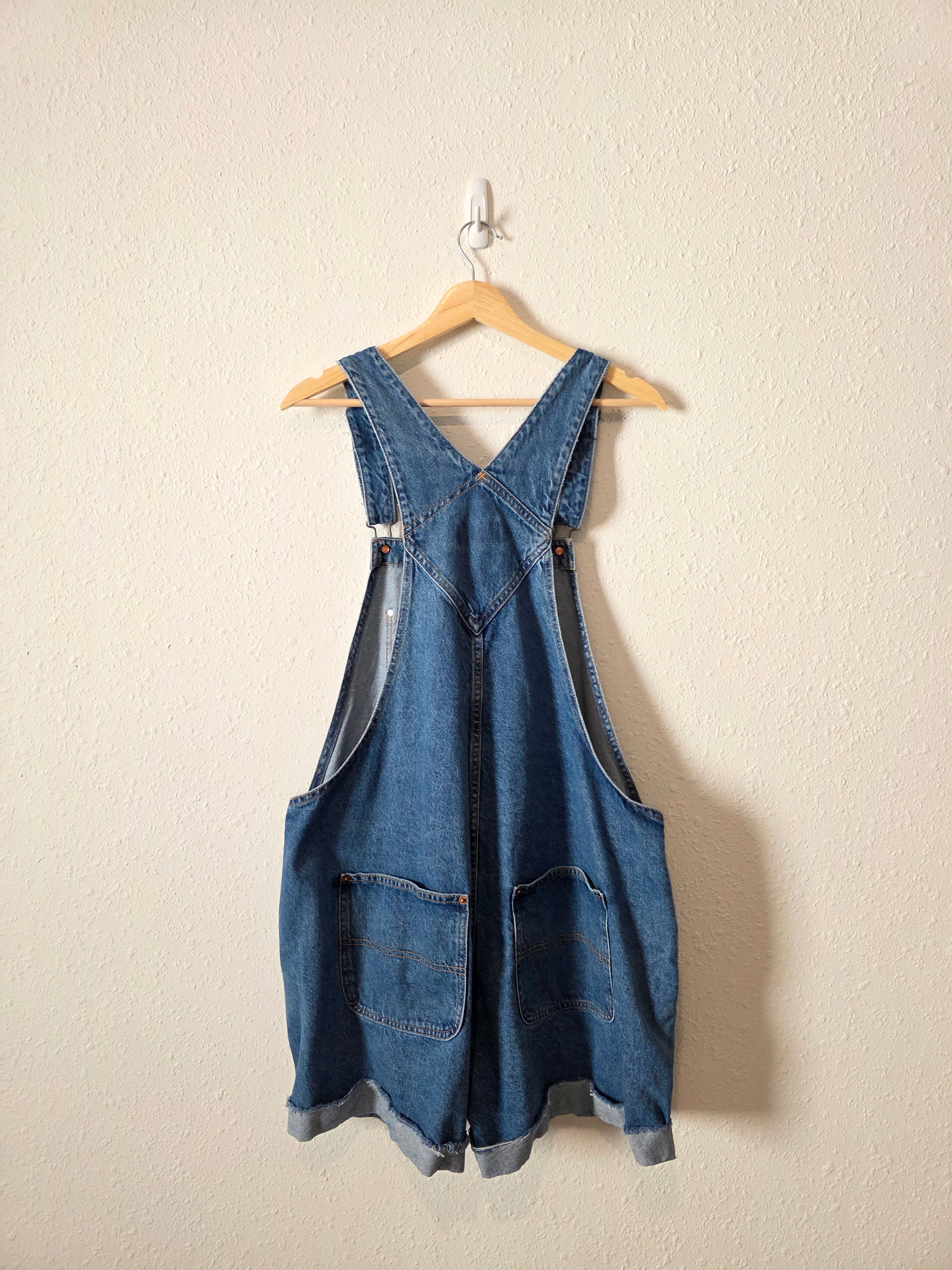 Relaxed Denim Shortalls (XL)