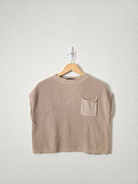 Neutral Cotton Knit Top (M)