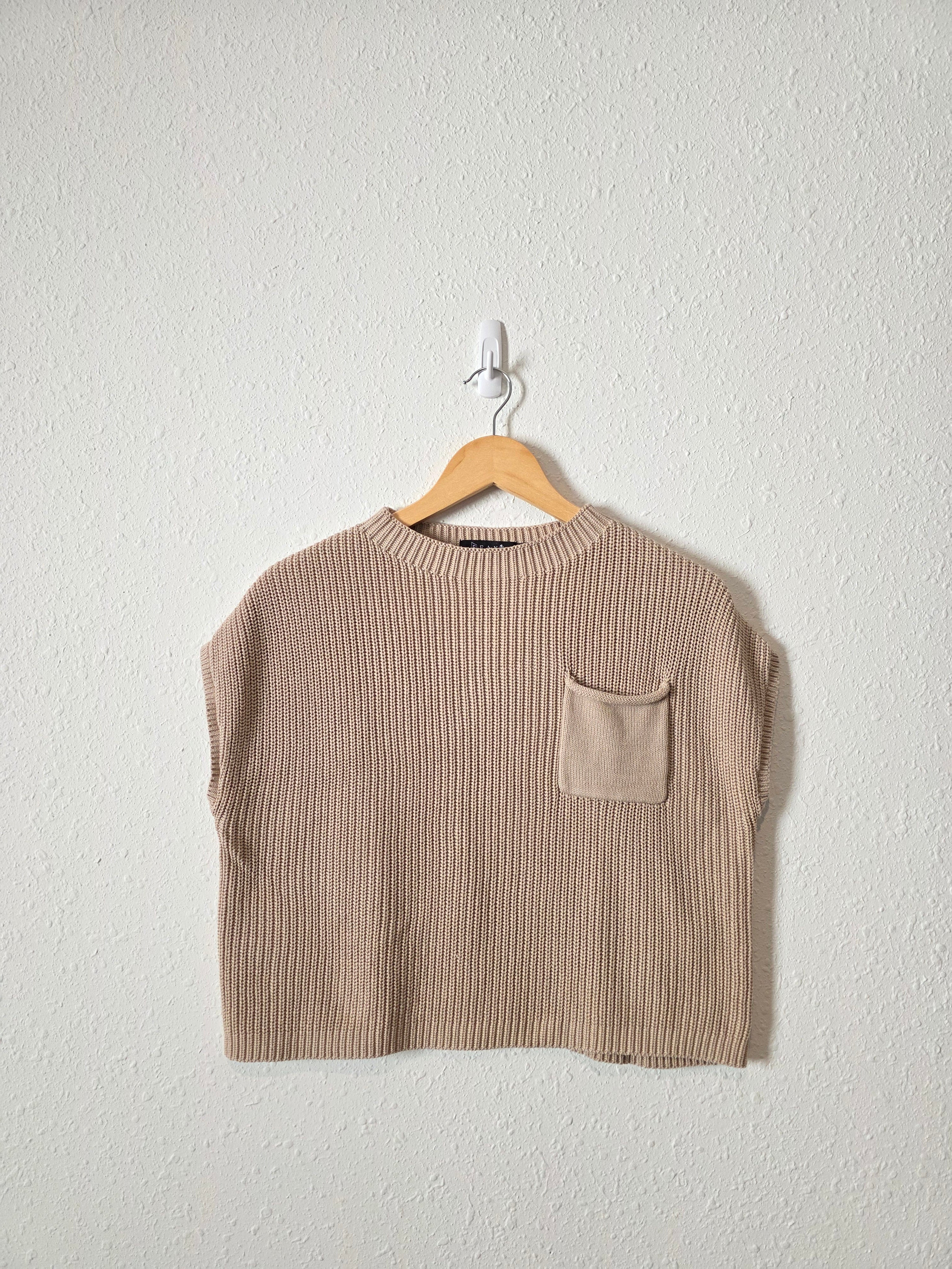 Neutral Cotton Knit Top (M)