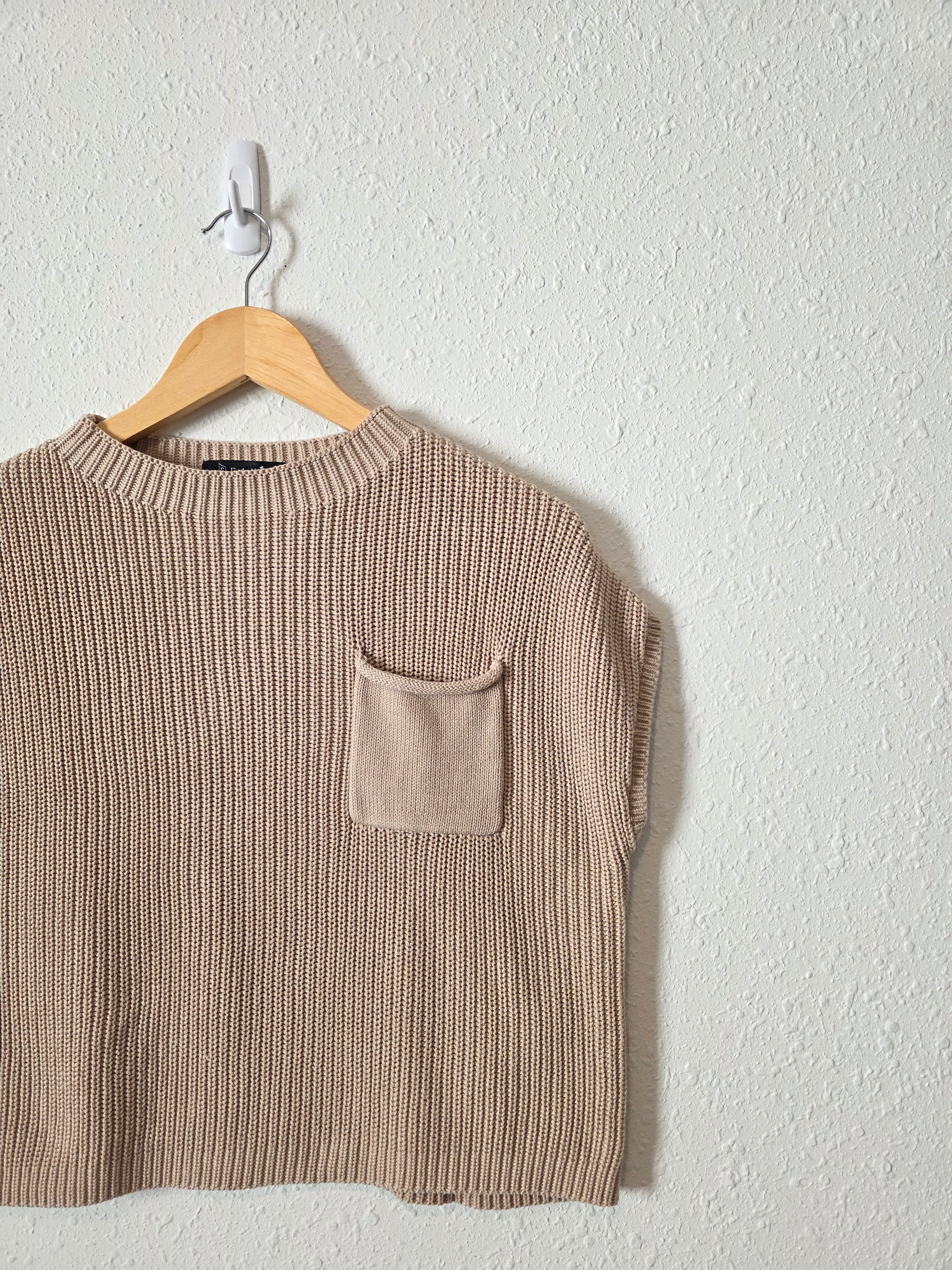 Neutral Cotton Knit Top (M)