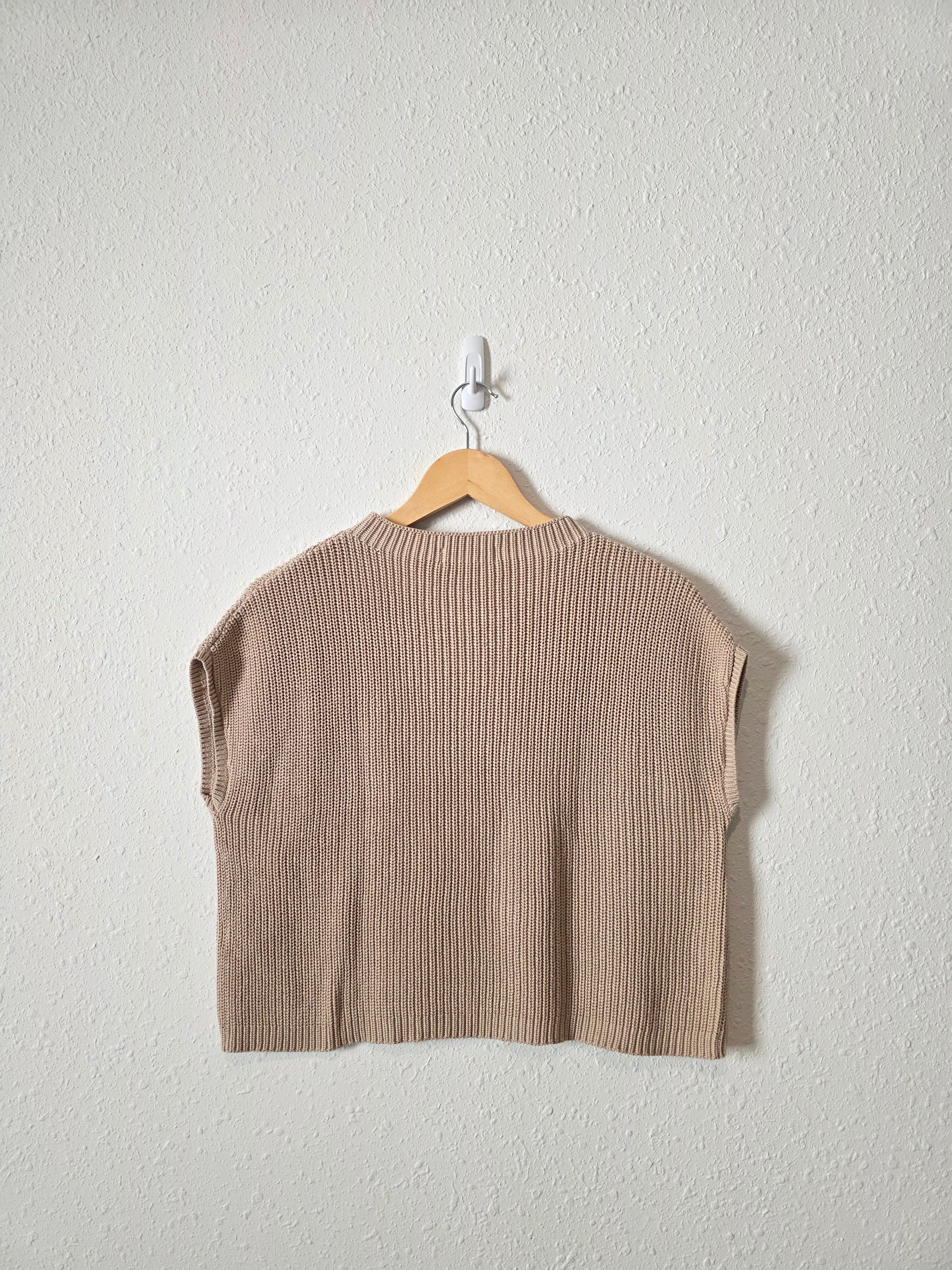 Neutral Cotton Knit Top (M)