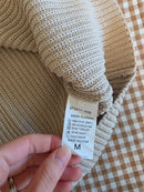 Neutral Cotton Knit Top (M)