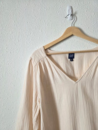 Gap Cotton Gauze Puff Sleeve Top (L tall)