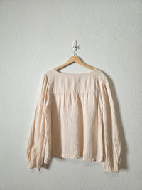 Gap Cotton Gauze Puff Sleeve Top (L tall)