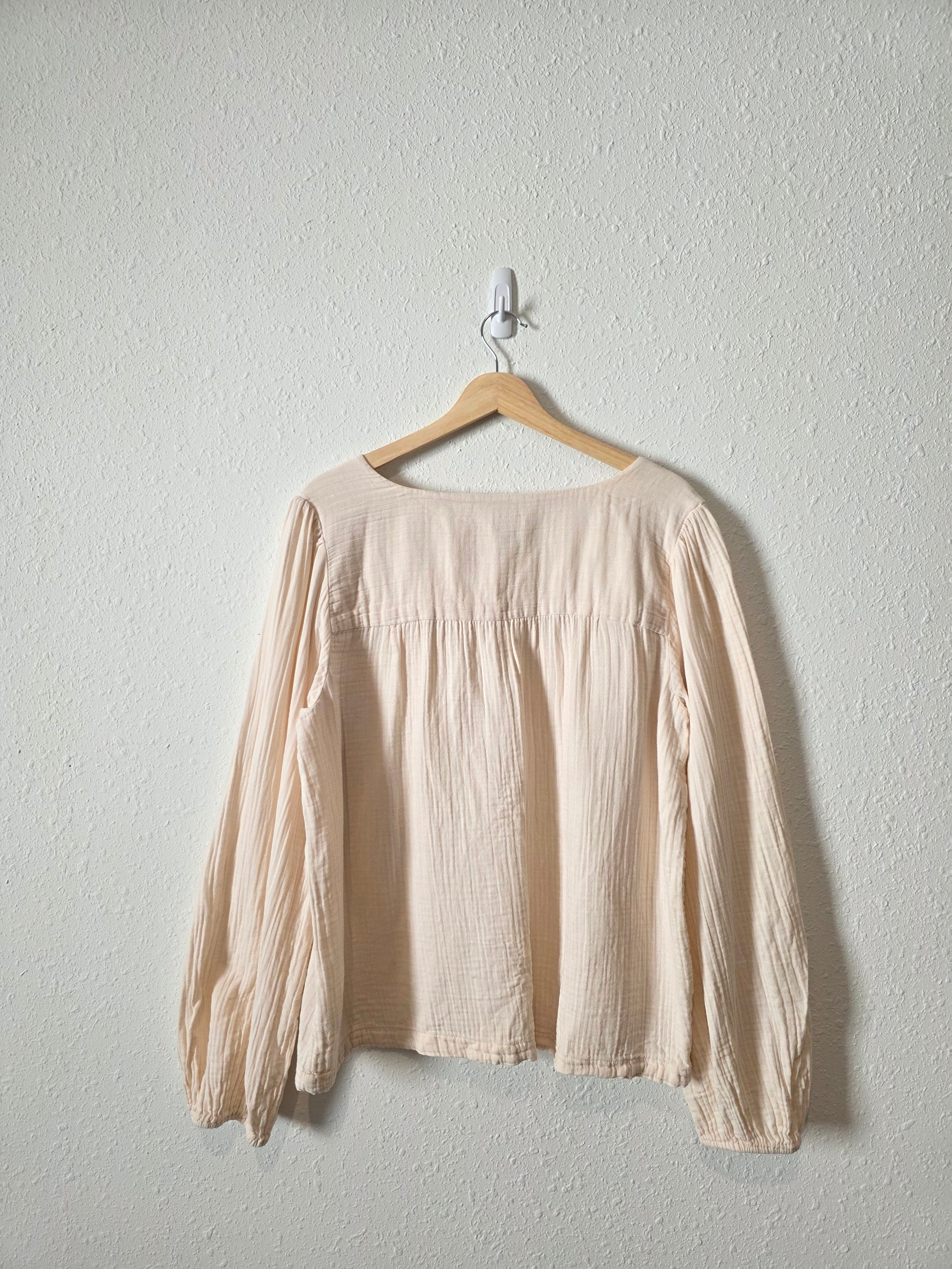 Gap Cotton Gauze Puff Sleeve Top (L tall)
