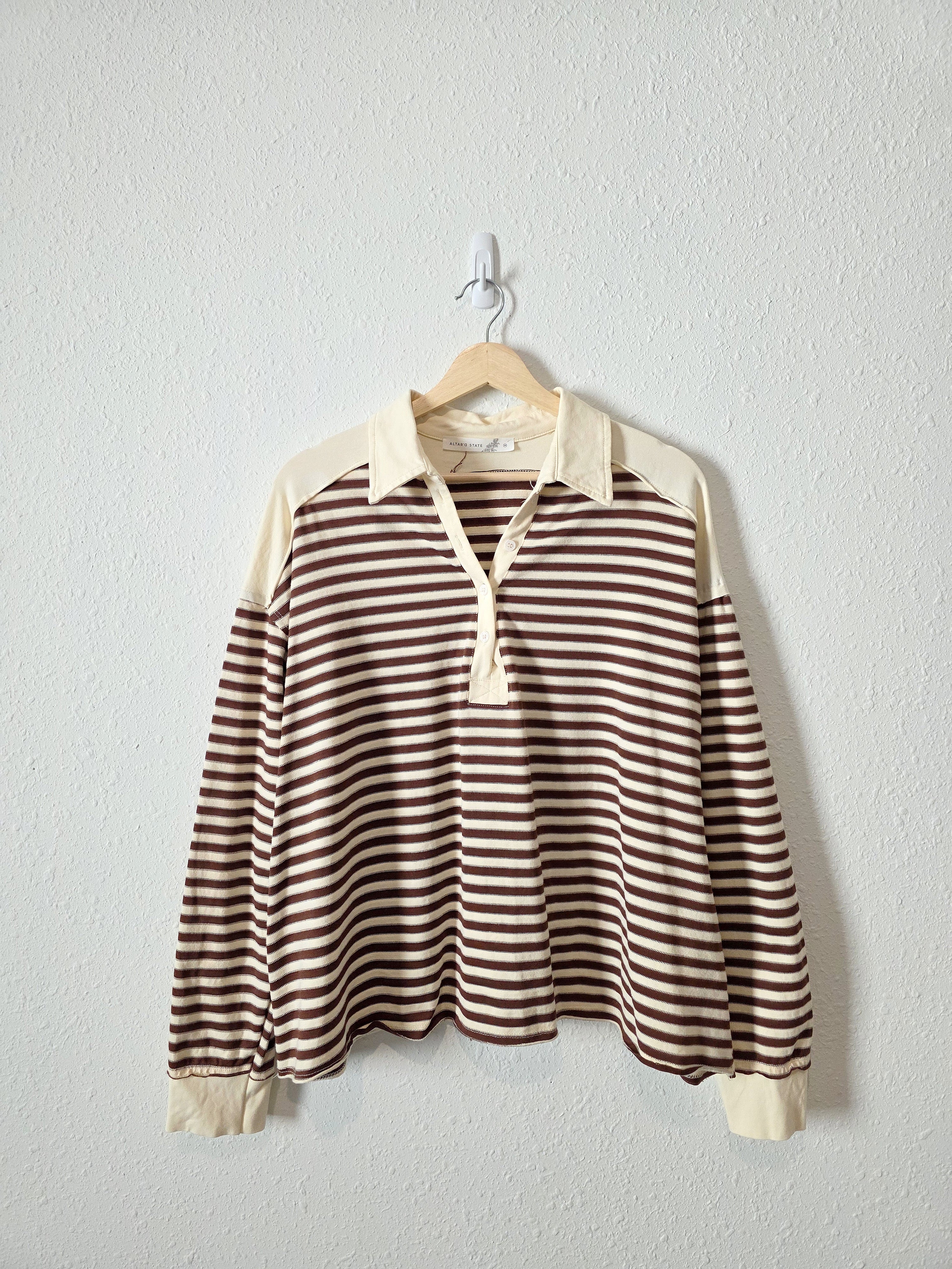 Altar'd State Oversized Striped Henley (M)