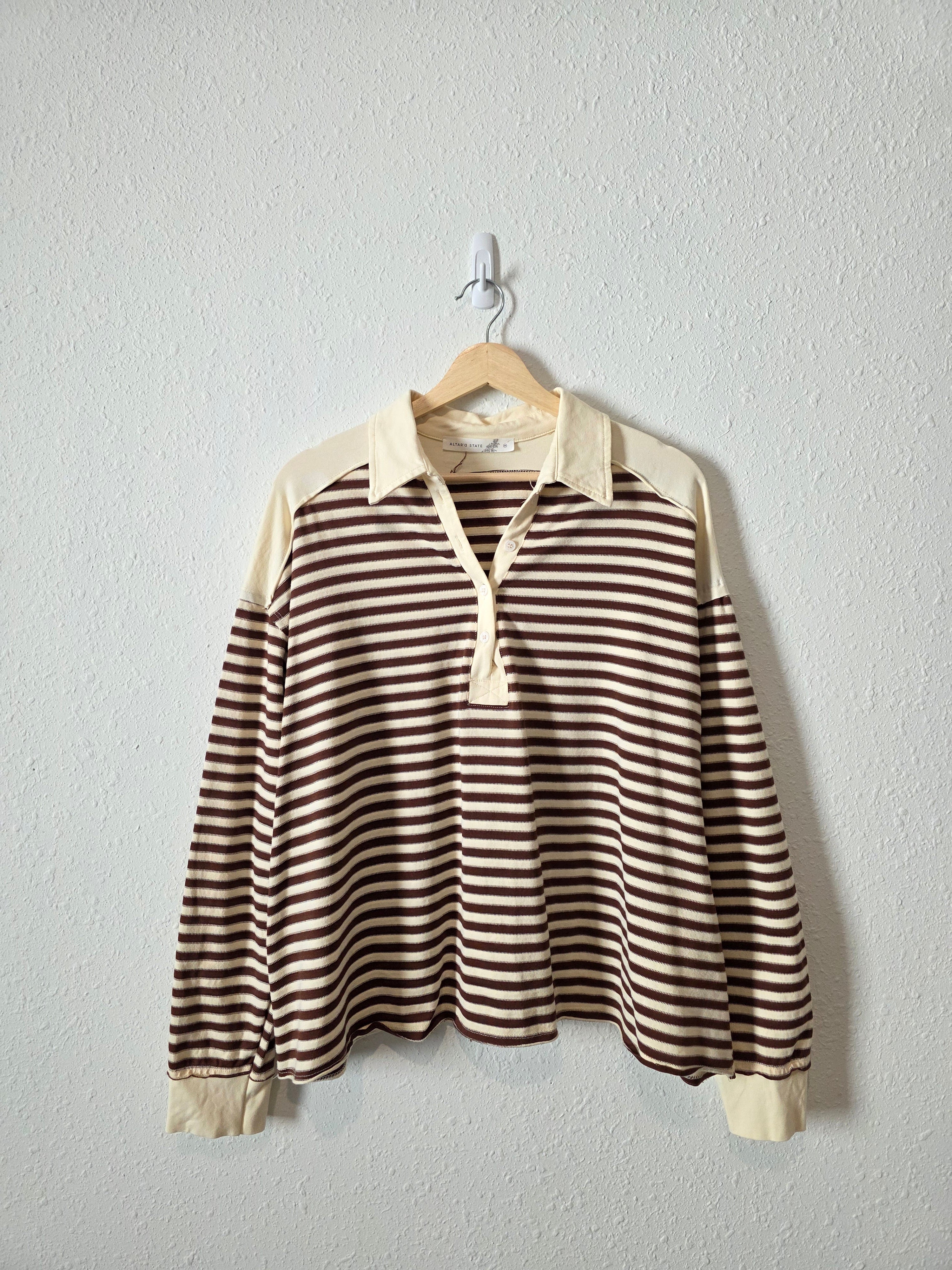 Altar'd State Oversized Striped Henley (M)
