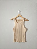 Anthropologie Cream Ribbed Tank (S)
