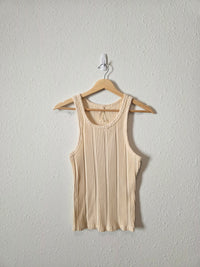 Anthropologie Cream Ribbed Tank (S)