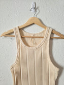 Anthropologie Cream Ribbed Tank (S)