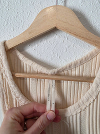 Anthropologie Cream Ribbed Tank (S)