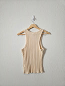 Anthropologie Cream Ribbed Tank (S)