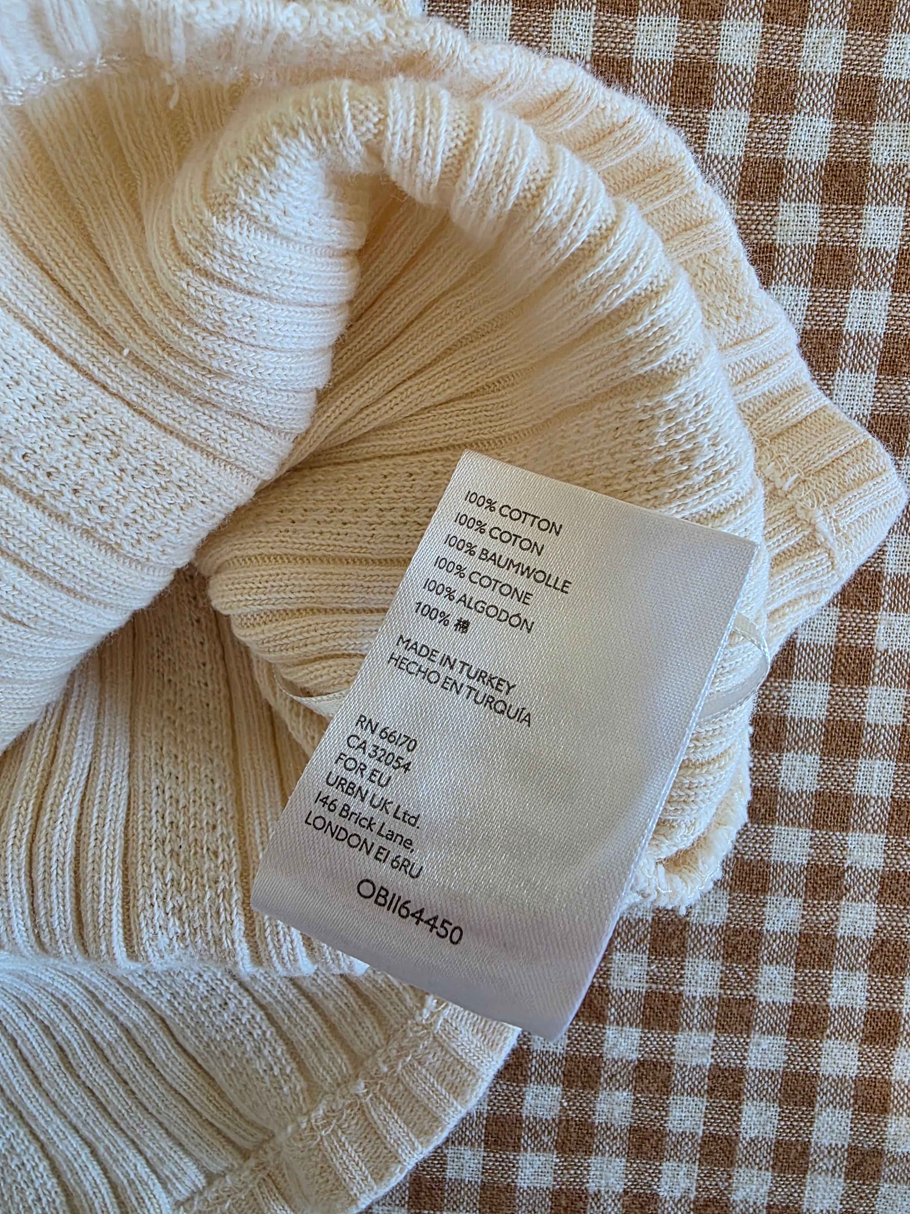 Anthropologie Cream Ribbed Tank (S)