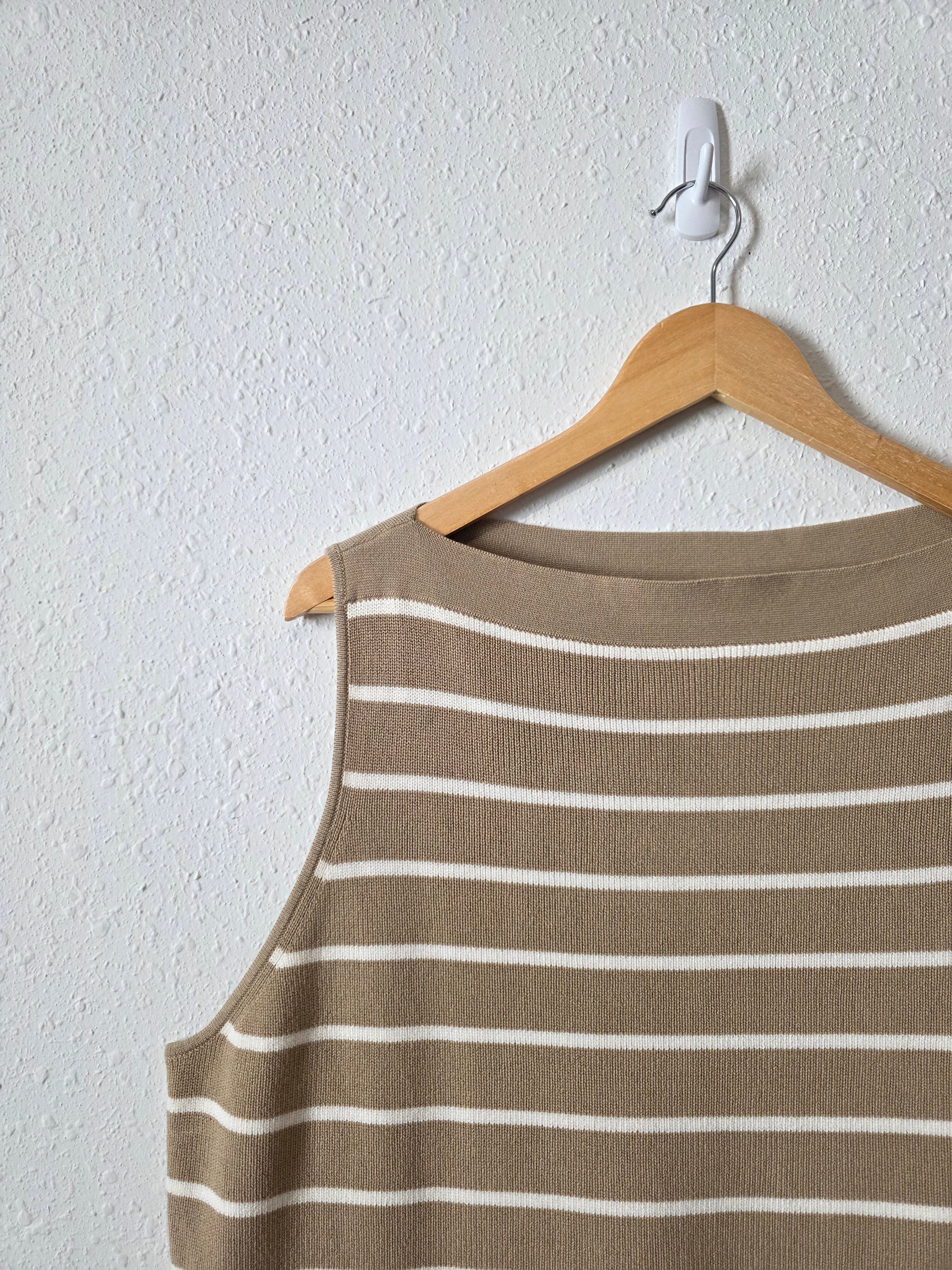 Banana Republic Striped Boatneck Tank (XXL)