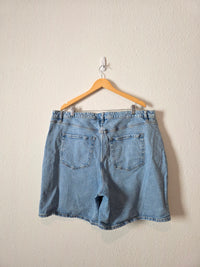 Light Wash Relaxed Denim Shorts (22)