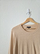 Quince Neutral Cotton Cashmere Sweater Tee (L)