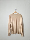 Quince Neutral Cotton Cashmere Sweater Tee (L)