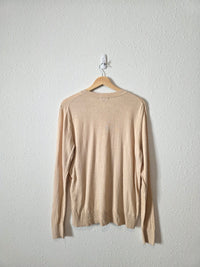 Quince Neutral Cotton Cashmere Sweater Tee (L)