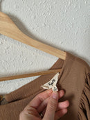 Brown Puff Sleeve Babydoll Dress (S)